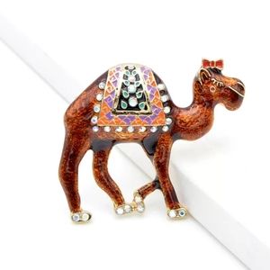 Bohemian Camel Festival Brooch - NWT Jeweled Pin